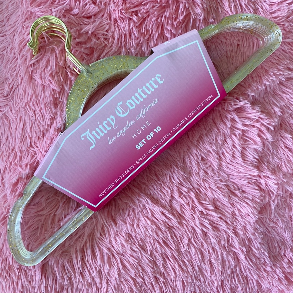 ✨ Juicy Couture Clear Gold Glitter Hangers